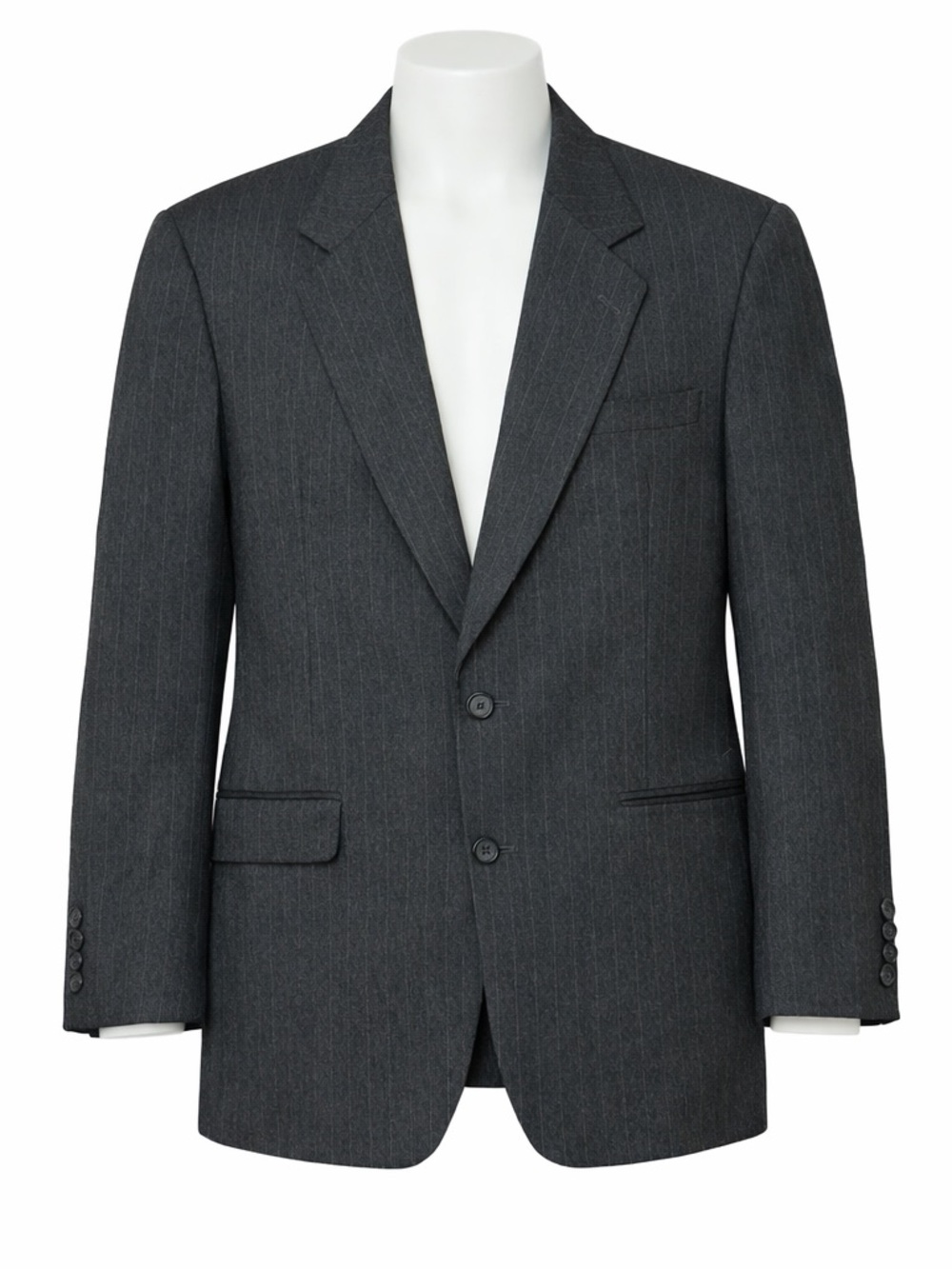 Vintage Simon's Copley Square 100% Wool Pinstripe Blazer Sport Coat 2 Button 43R